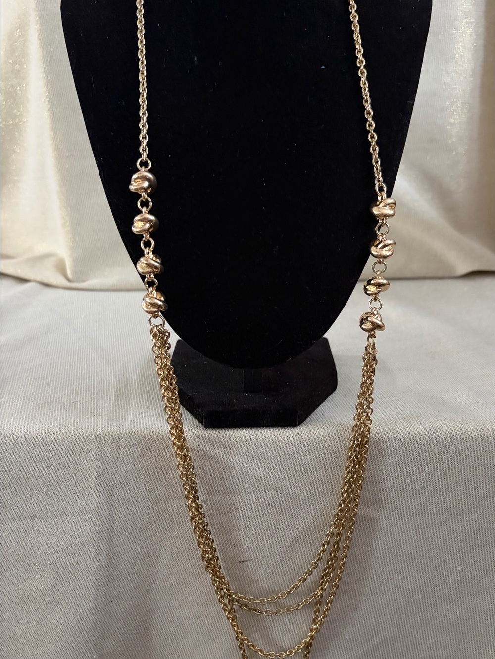 Gold-Tone Multi-Strand Knot Accent Women's Necklace